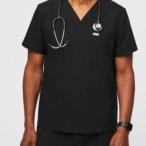 Figs black Chisec Three-Pocket Scrub Top